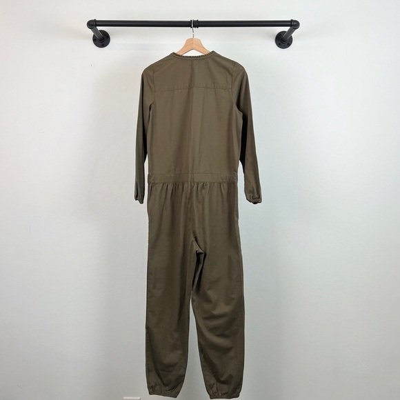 NWT Aerie Softest Utility Long Sleeve Twill Jumpsuit in Olive Green - Picture 4 of 6